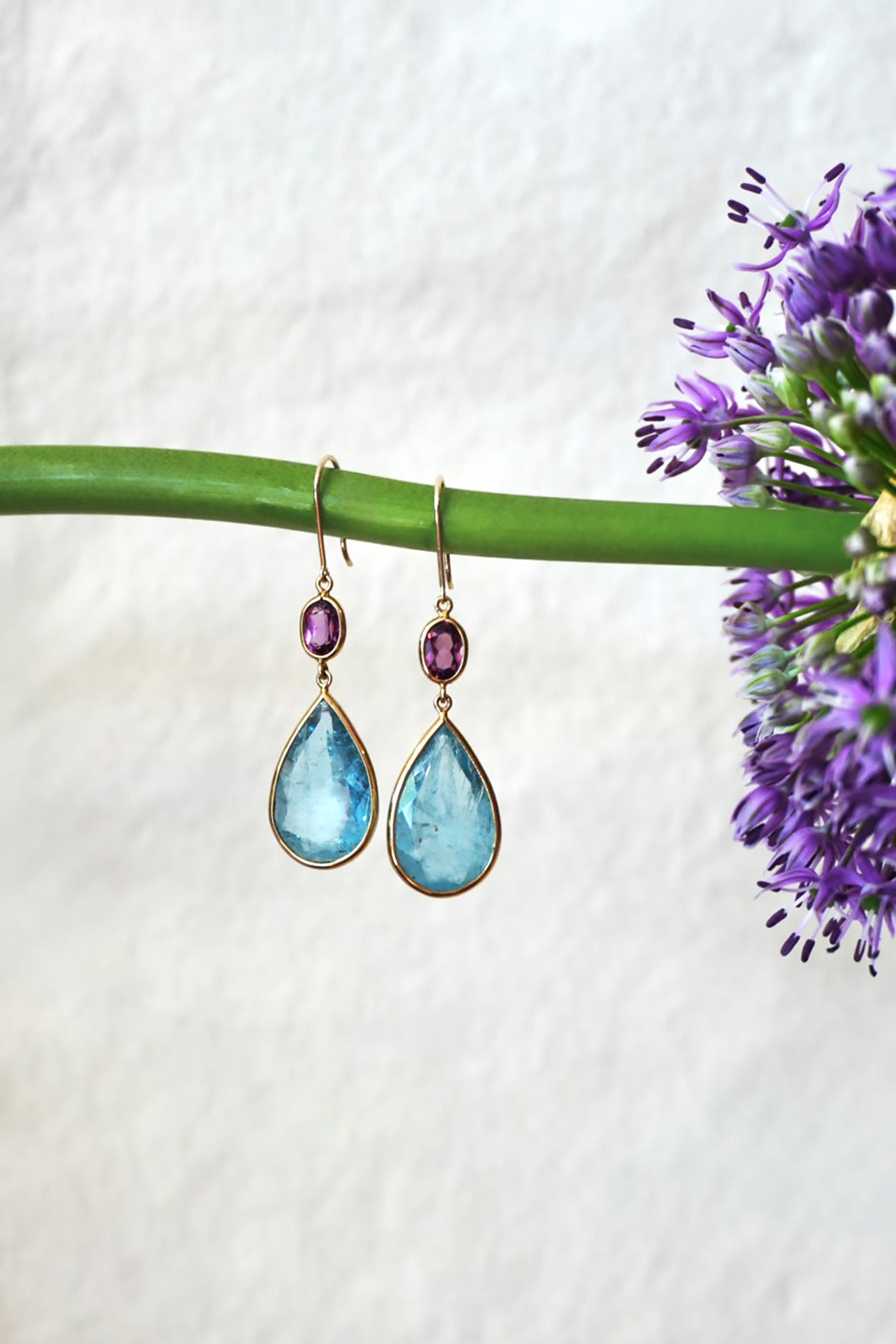 Aquamarine Teardrop Earrings
