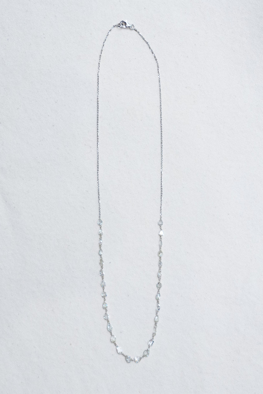 18k White Gold Diamond Teardrop Necklace
