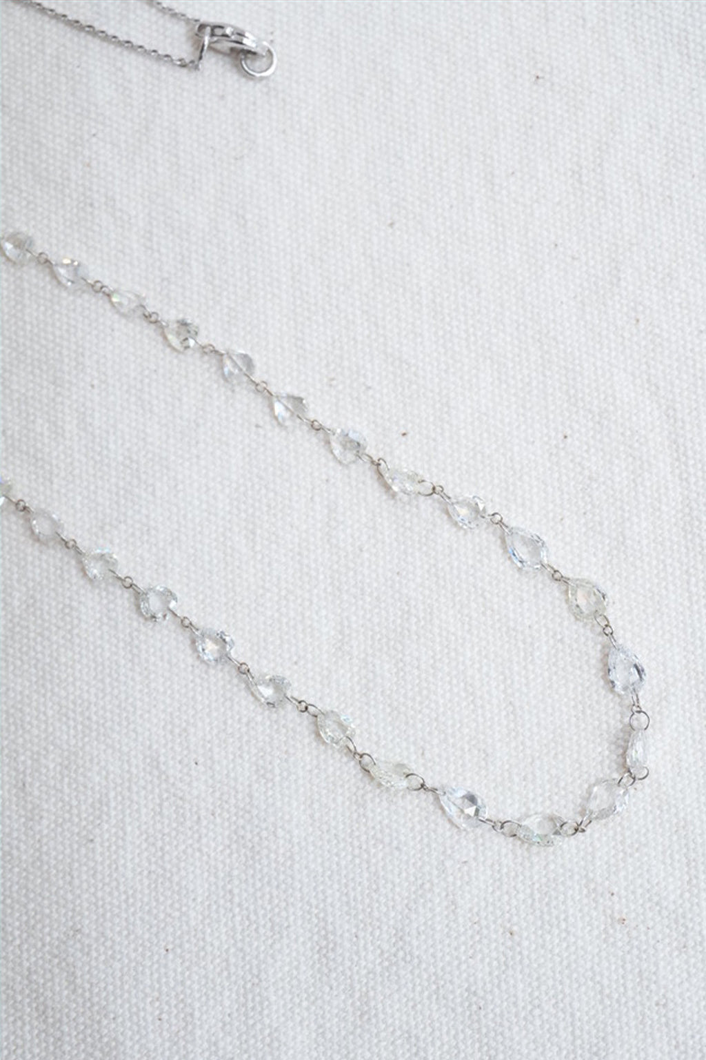 18k White Gold Diamond Teardrop Necklace