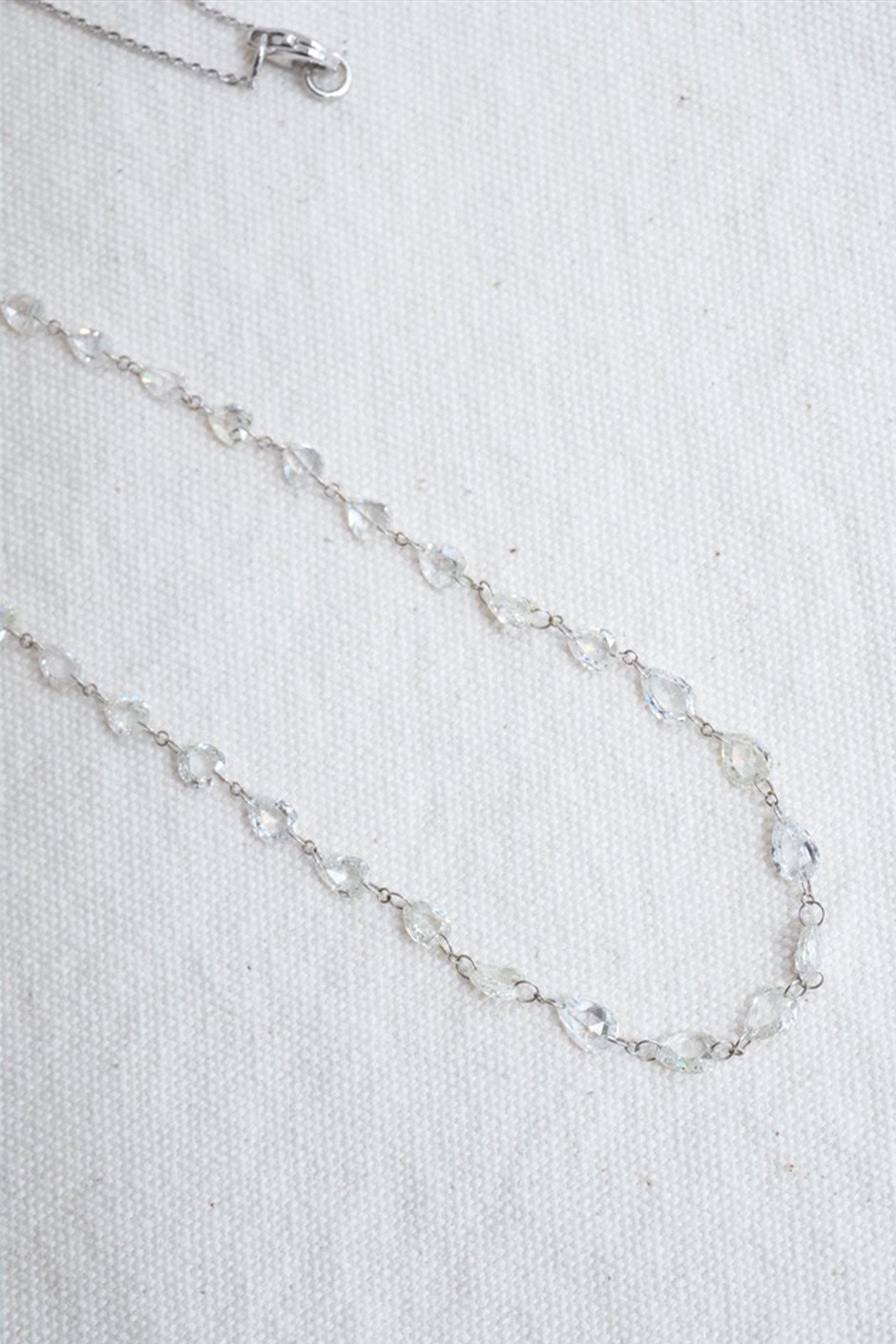 18k White Gold Diamond Teardrop Necklace