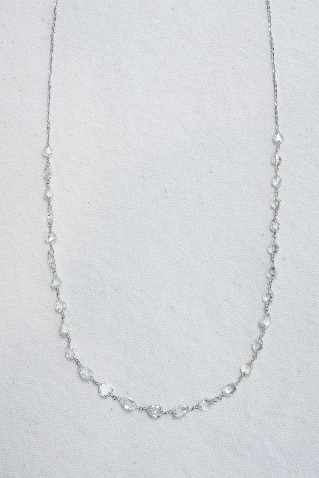 18k White Gold Diamond Teardrop Necklace