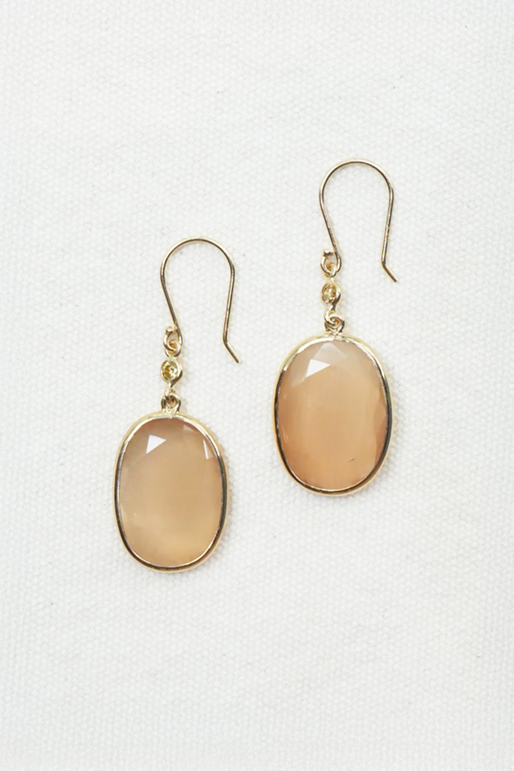 Moonstone and Diamond Earrings