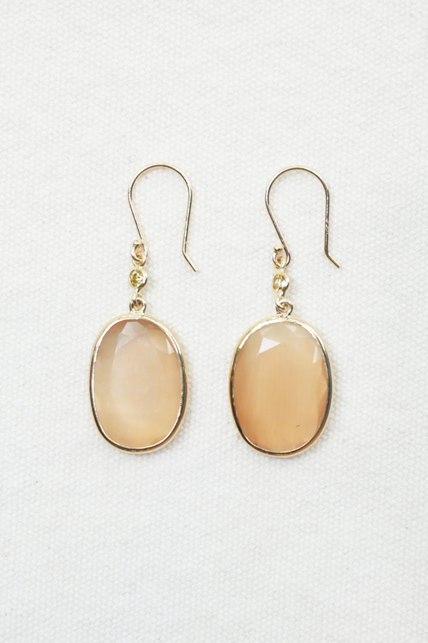 Moonstone and Diamond Earrings