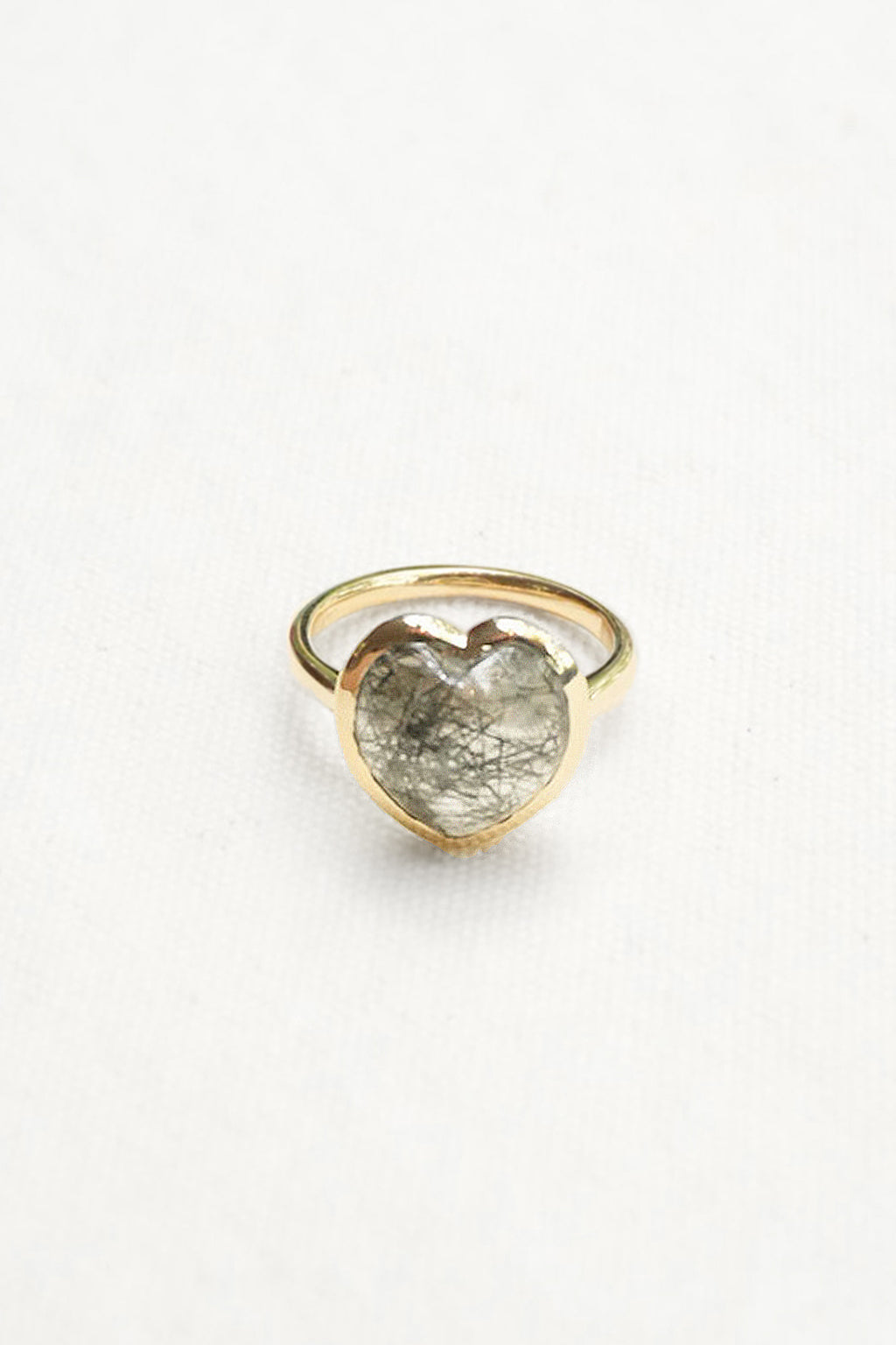 Rutilated Quartz Heart Ring
