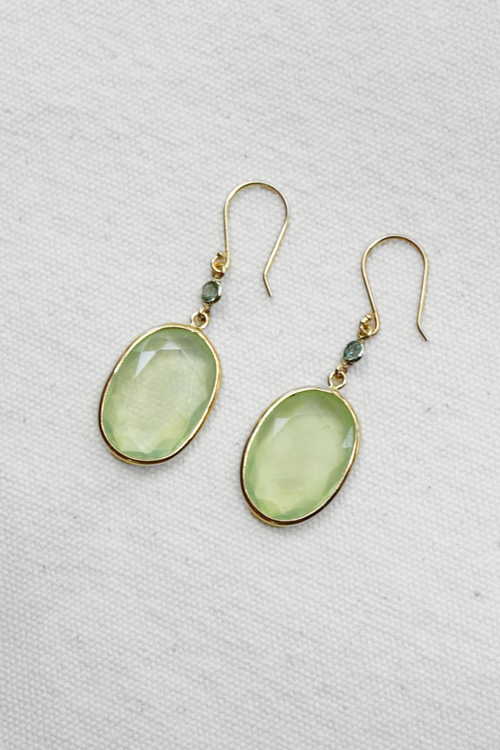 Prehnite Slice Earrings