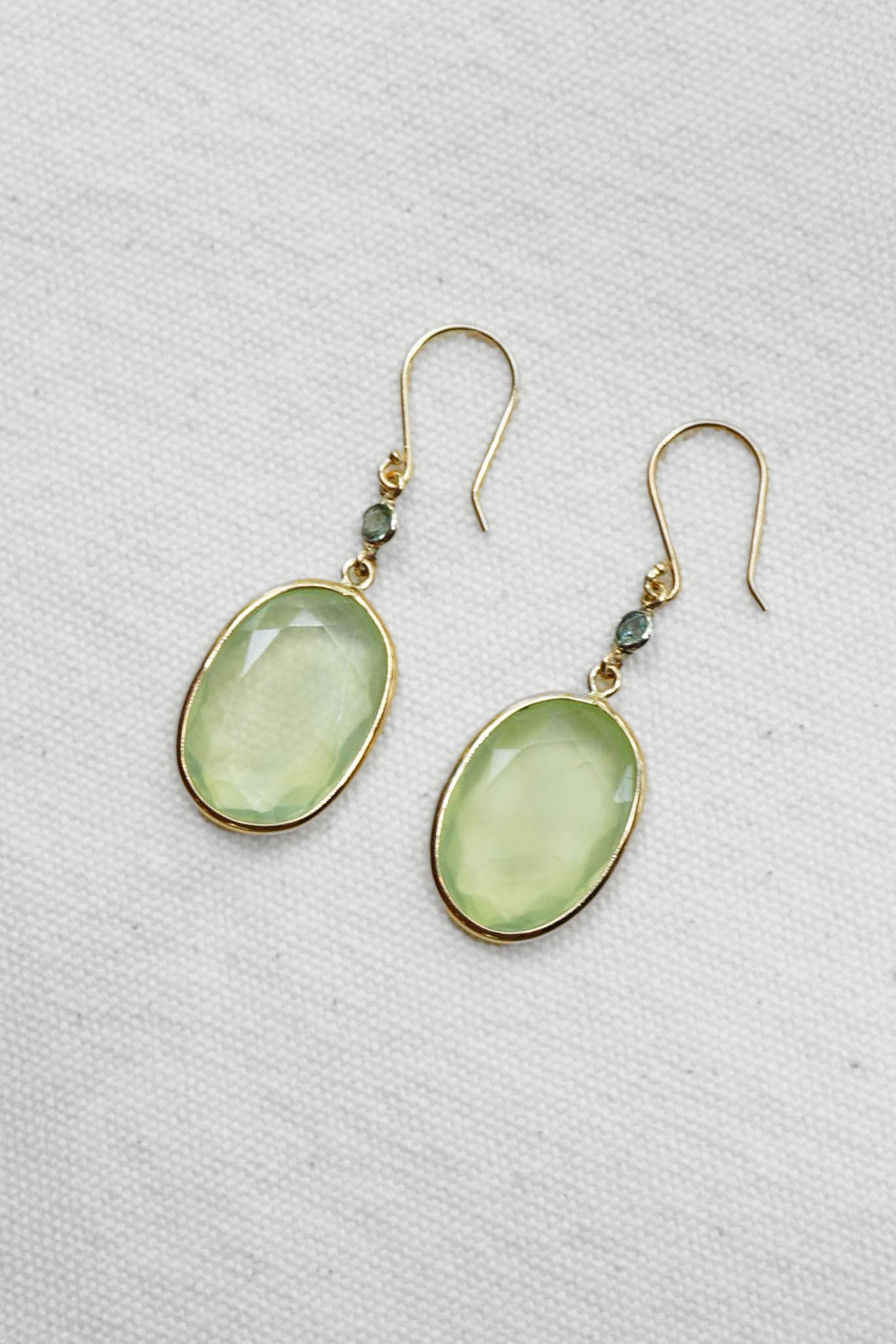 Prehnite Slice Earrings