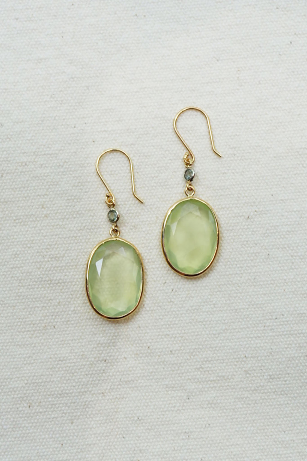 Prehnite Slice Earrings