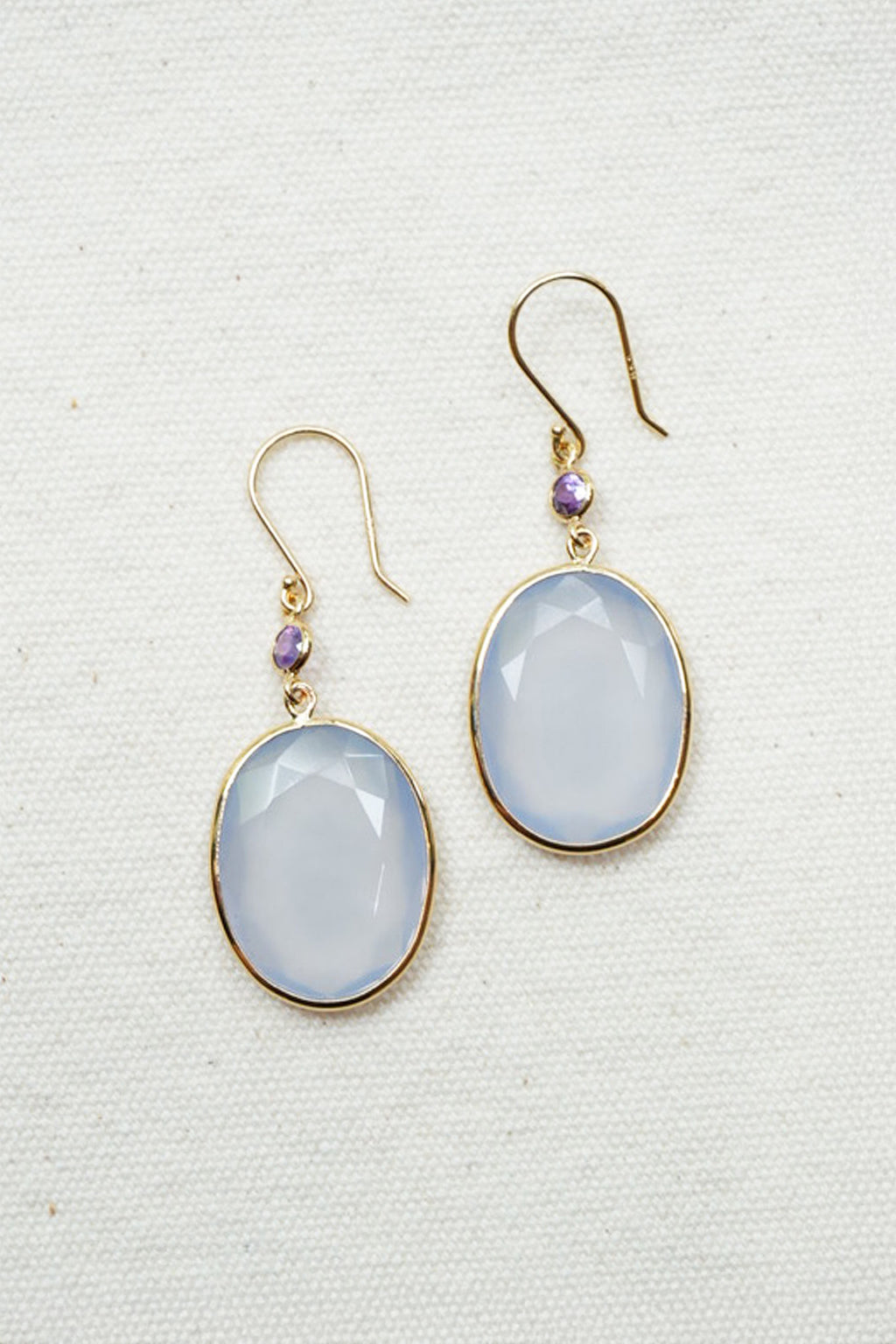 Chalcedony Slice Earrings