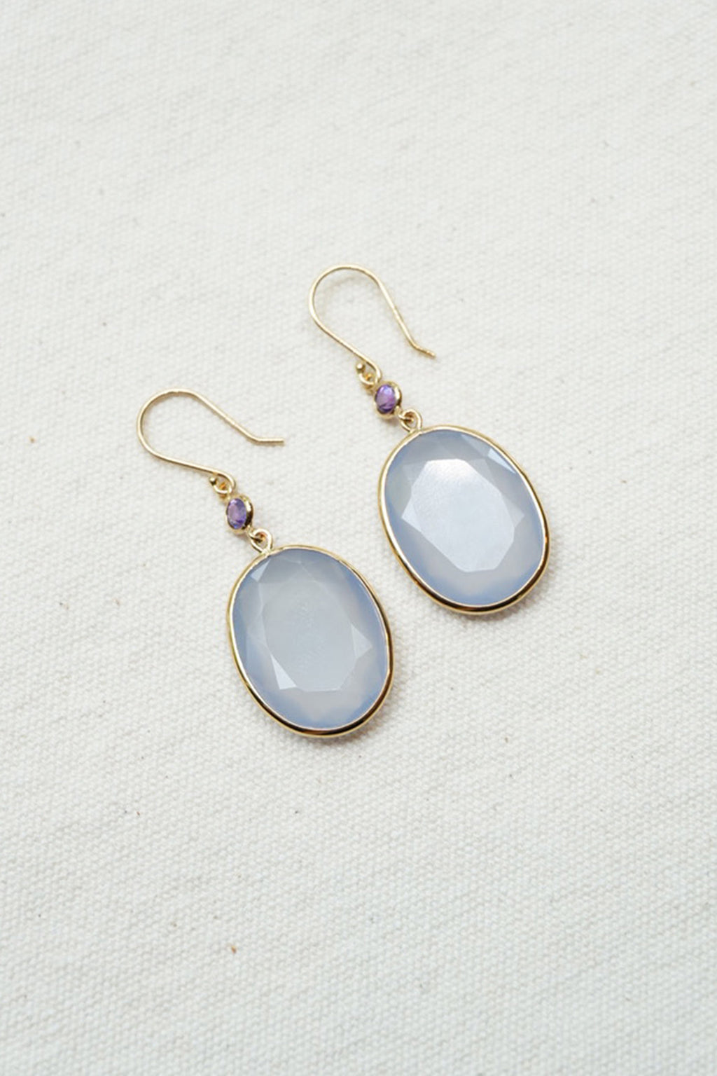 Chalcedony Slice Earrings