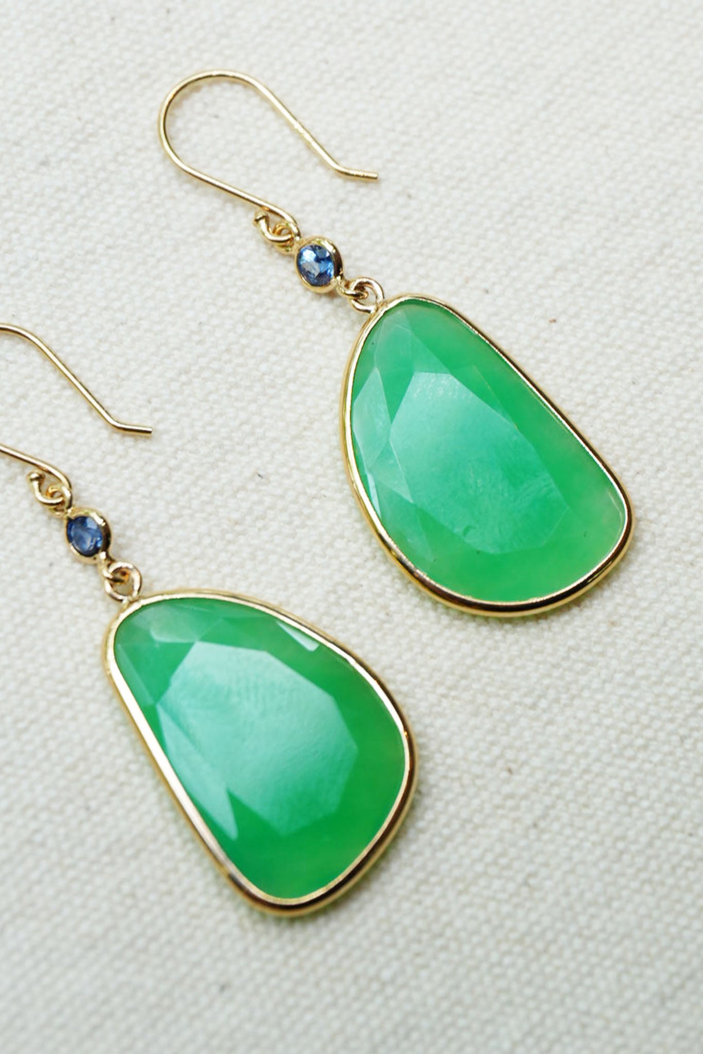 Chrysoprase Slice Earrings