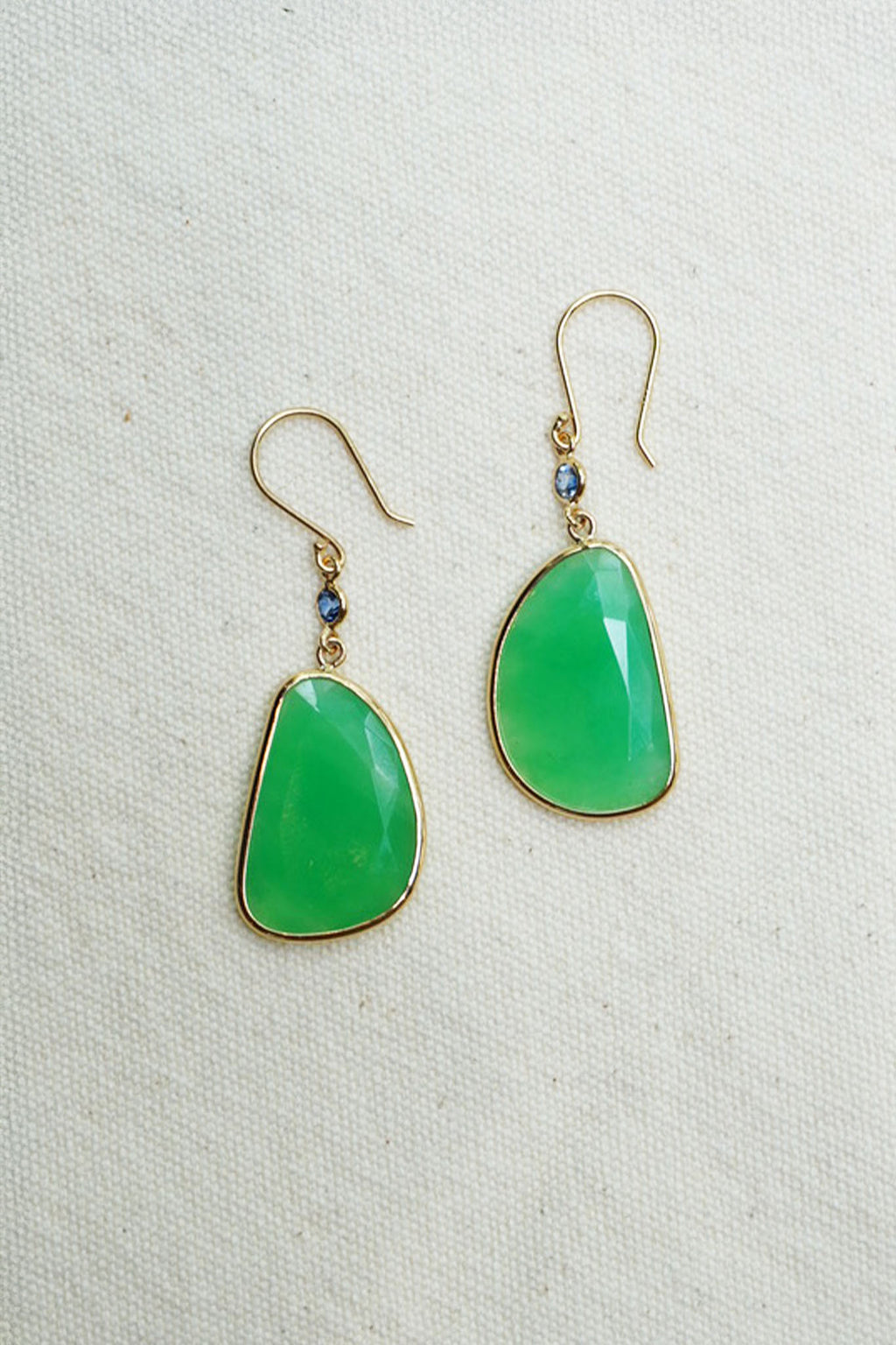 Chrysoprase Slice Earrings