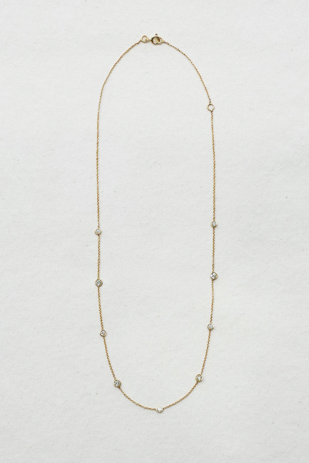 18k Diamond Bezel Necklace