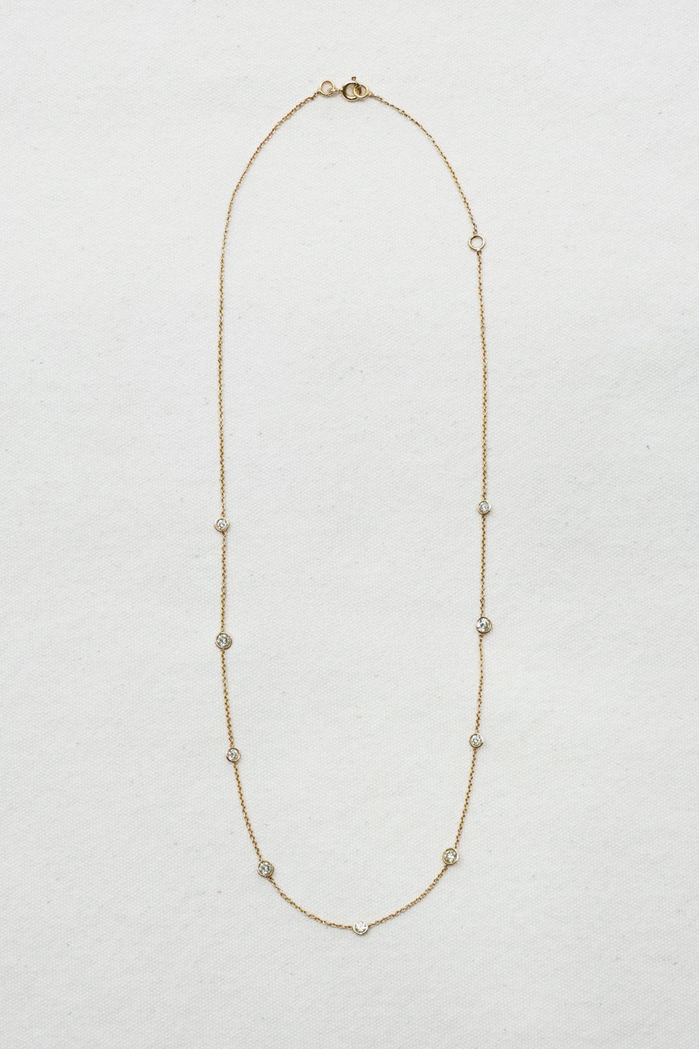 18k Diamond Bezel Necklace