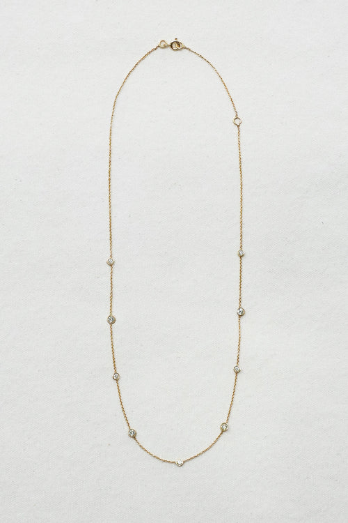 18k Diamond Bezel Necklace