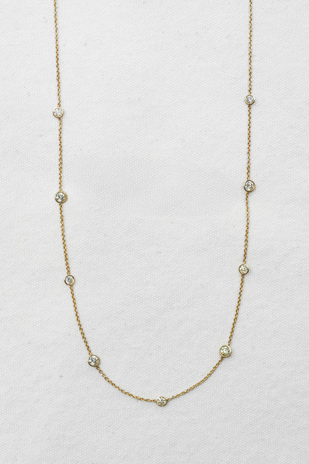 18k Diamond Bezel Necklace