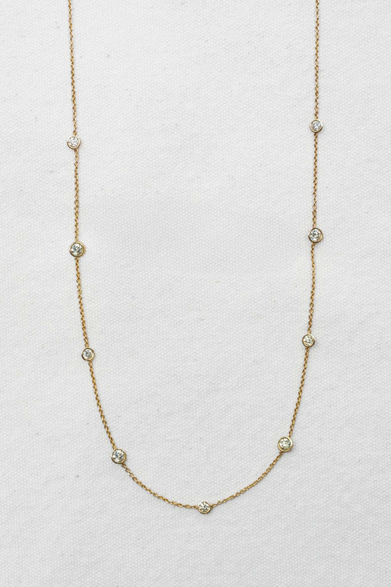 18k Diamond Bezel Necklace