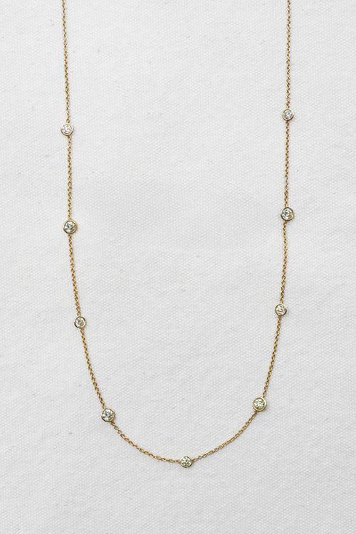 18k Diamond Bezel Necklace