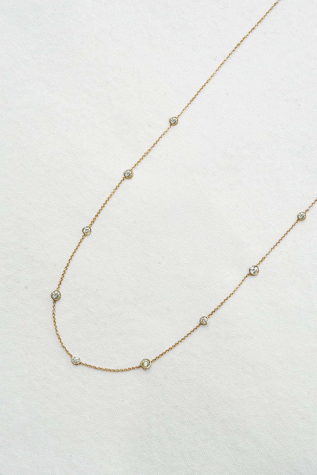 18k Diamond Bezel Necklace