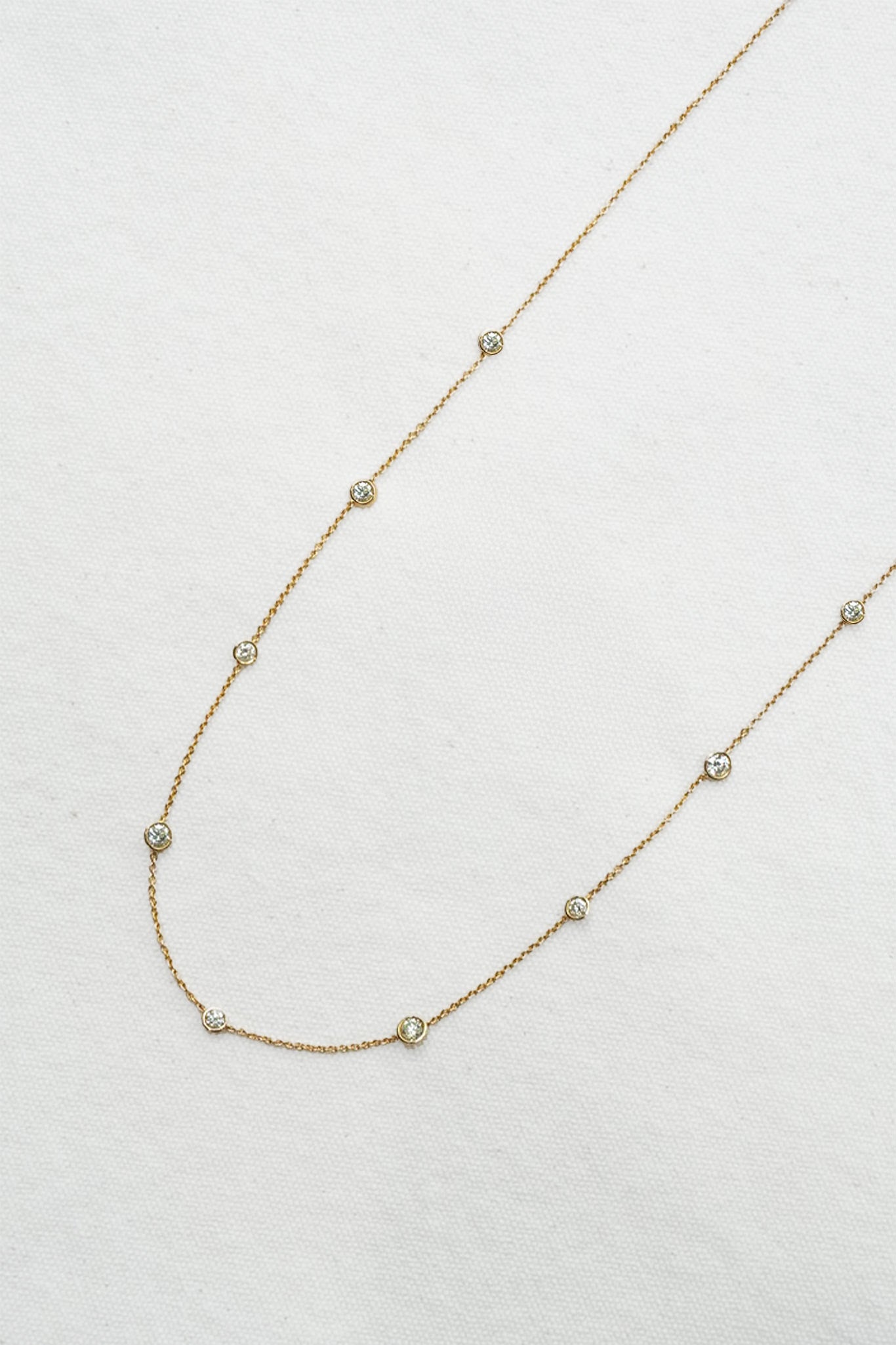 18k Diamond Bezel Necklace